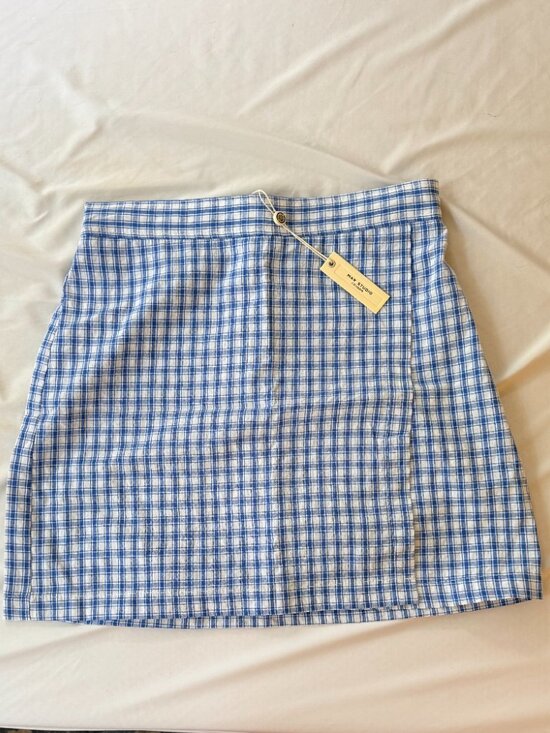 Max Studio Dresses & Skirts - Max Studio London Blue Plaid Mini Skirt Size Small NWT